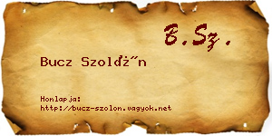 Bucz Szolón névjegykártya